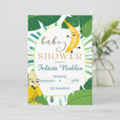 Het is de baby shower uitnodiging van Banana (Staand voorkant)