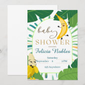 Het is de baby shower uitnodiging van Banana (Voorkant / Achterkant)