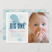 Het is de Big One Blue Whale 1e Verjaardag Foto Kaart (Voorkant / Achterkant)