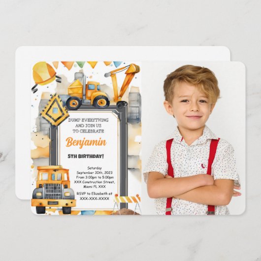 Het is de bouw verjaardag foto kaart (Voorkant / Achterkant)