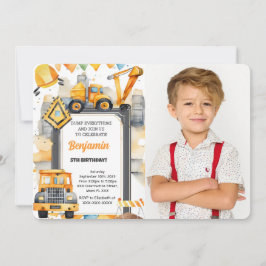 Het is de bouw verjaardag foto kaart