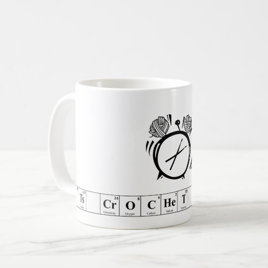 Het is de Crochet O'Clock Elements Coffee Mok (Voorkant links)