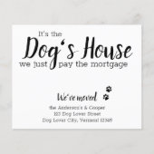 Het is de Dogs House Dog Pet Moving Budget Card (Voorkant)