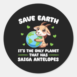Het is de enige planeet met Saiga-antilopen op Aar Ronde Sticker