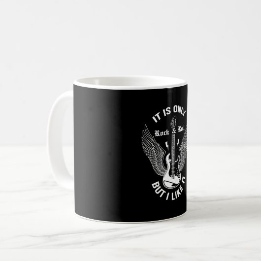 Het is de enige rock-'n-roll gitaarrock koffiemok (Voorkant links)