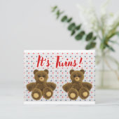 Het is de geboorte van een tweeling briefkaart (Staand voorkant)