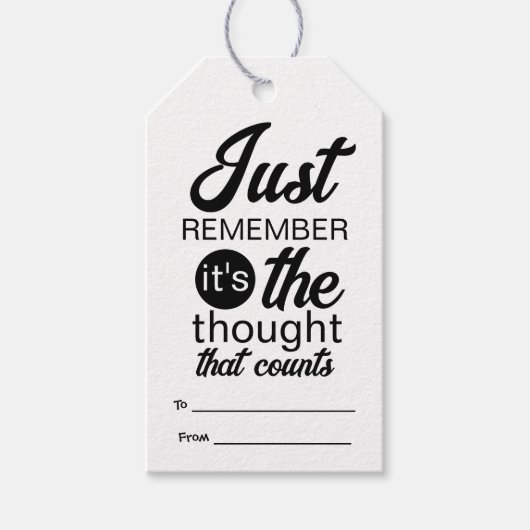 Het is de gedachte die telt humor cadeaulabel (Voorkant)