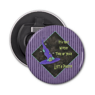 Het is de heksentijd van het jaar Halloween Button Flesopener