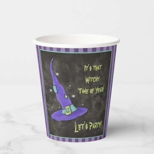 Het is de heksentijd van het jaar Halloween Papieren Bekers (Voorkant)