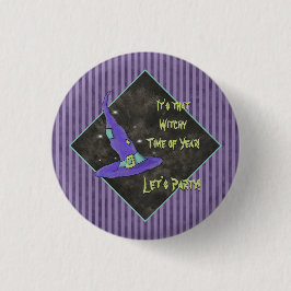 Het is de heksentijd van het jaar Halloween Ronde Button 3,2 Cm