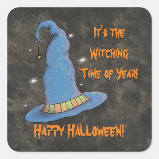 Het is de heksentijd van het jaar Halloween Vierkante Sticker (Voorkant)