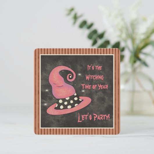 Het is de heksentijd van het jaar Halloween Witch Kaart (Staand voorkant)