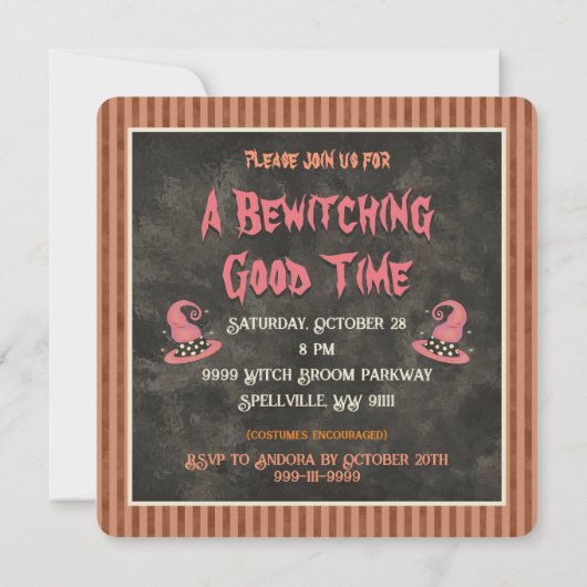 Het is de heksentijd van het jaar Halloween Witch Kaart (Achterkant)