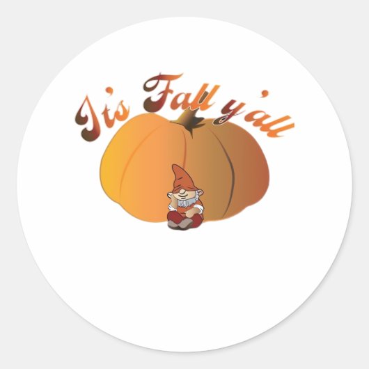 Het is de Herfst Y’all Minimal Clean Ronde Sticker (Voorkant)