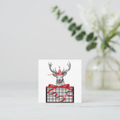 Het is de Kaart van de Kerstmis Deer Black White H (Staand voorkant)