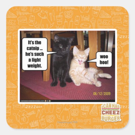 Het is de kat vierkante sticker (Voorkant)