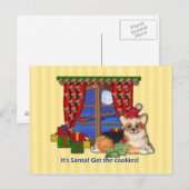 Het is de kerstman! Haal de koekjes! Corgi Christm Feestdagenkaart (Voorkant / Achterkant)