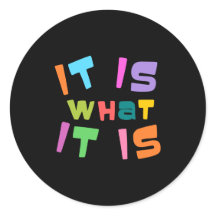 Het is de klassieke ronde sticker