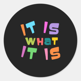 Het is de klassieke ronde sticker