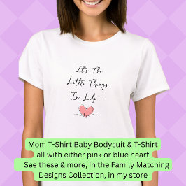 Het is de kleine dingen in het leven roze hartslag t-shirt