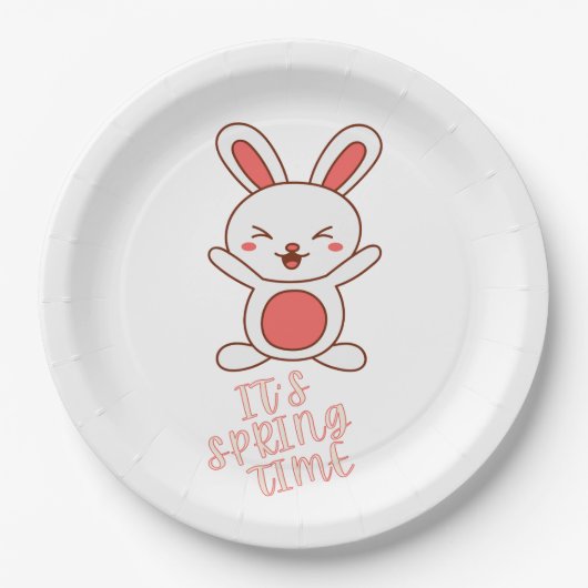 Het is de lente tijd papieren bordje (Voorkant)
