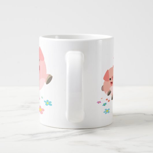 Het is de lente... twee Cartoon Pigs Jumbo Mok (Achterkant)