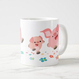 Het is de lente... twee Cartoon Pigs Jumbo Mok