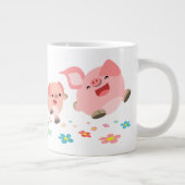 Het is de lente... twee Cartoon Pigs Jumbo Mok (Rechts)