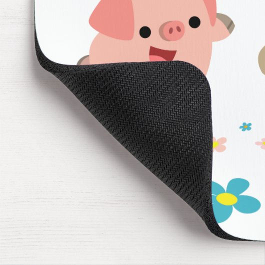 Het is de lente... twee Cartoon Pigs Mousepad. Muismat (Hoek)