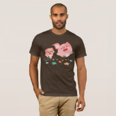 Het is de lente... twee Cartoon van Cute Pigs T-Sh T-shirt (Voorkant volledig)