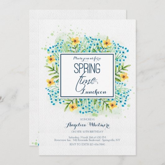 Het is de lente uitnodiging (Voorkant / Achterkant)