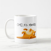 Het is de maandag Blues Funny Yellow Cat Gift. Koffiemok (Links)