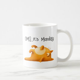 Het is de maandag Blues Funny Yellow Cat Gift. Koffiemok
