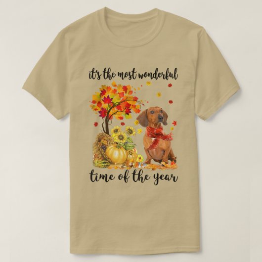 Het is de meest fantastische najaarse Dachshundpom T-shirt (Design voorkant)