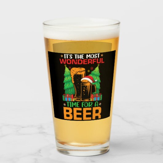 Het is de meest fantastische tijd voor een bierker glas (Voorkant gevuld)