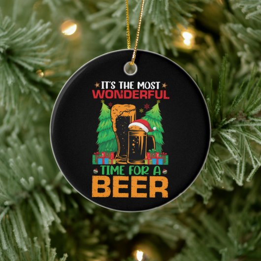 Het is de meest fantastische tijd voor een bierker keramisch ornament (Boom)