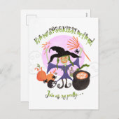 "Het is de meest spookachtige tijd van het jaar!" Feestdagenkaart (Voorkant / Achterkant)