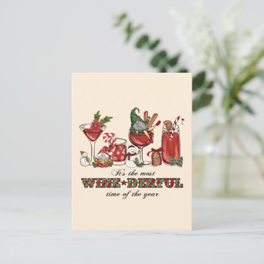 Het is de meest wijn-derful tijd briefkaart (Staand voorkant)