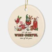 Het is de meest wijn-derful tijd keramisch ornament (Links)