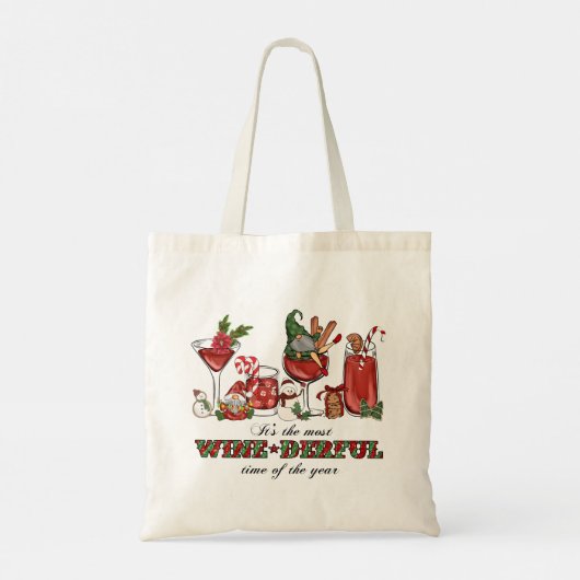 Het is de meest wijn-derful tijd tote bag (Achterkant)