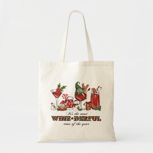 Het is de meest wijn-derful tijd tote bag (Voorkant)