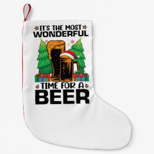 Het is de meest wonderbaarlijke tijd voor een bier kleine kerstsok