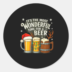 Het is de meest wonderbaarlijke tijd voor een bier ronde sticker