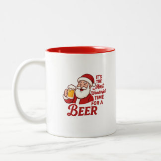 Het is de meest wonderbaarlijke tijd voor een bier tweekleurige koffiemok