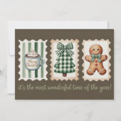 Het is de meest wonderlijke tijd Kerst Gingerbread Feestdagenkaart (Voorkant)
