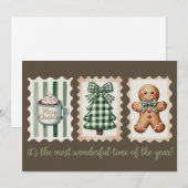 Het is de meest wonderlijke tijd Kerst Gingerbread Feestdagenkaart (Voorkant / Achterkant)
