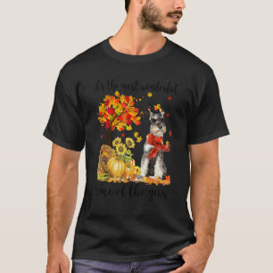 Het is de mooiste herfst-tijd schnauzer pomp t-shirt