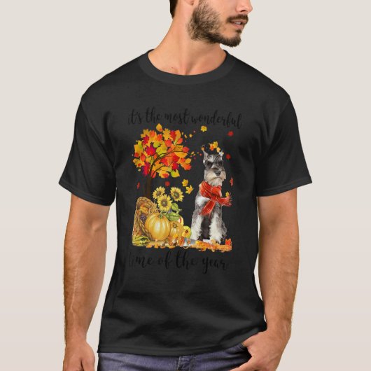 Het is de mooiste herfst-tijd schnauzer pomp t-shirt (Voorkant)