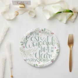 Het is de mooiste kerst van het jaar papieren bordje