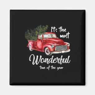 Het is de mooiste kerst van het jaar Red Truck Magneet